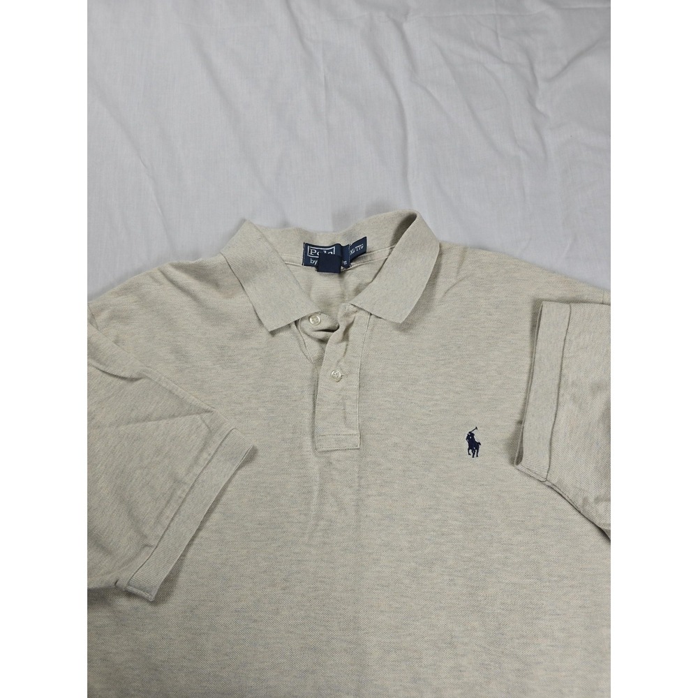 Polo Ralph Lauren Polo Shirt Mens 2XL Beige Regular Fit Pony Casual Cotton